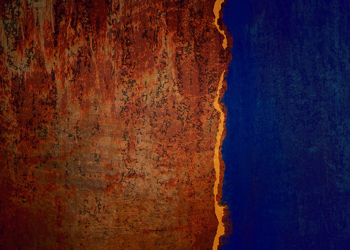 Rust and blue tint
