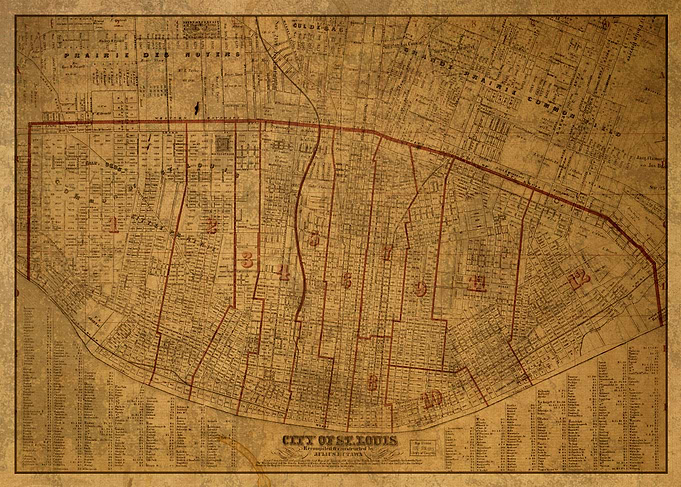 St Louis Missouri Map 1870
