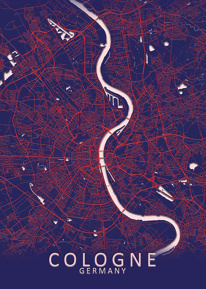 Cologne Germany City Map