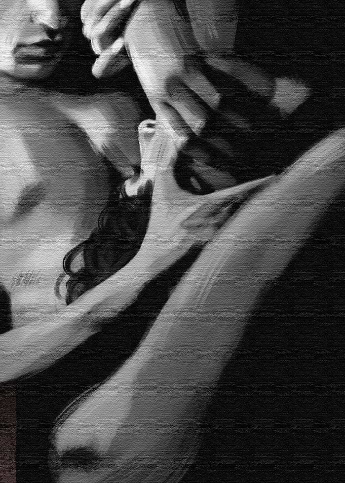 In his arms