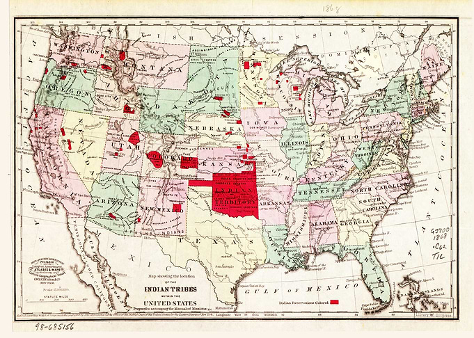 Indian Tribes Map 1868