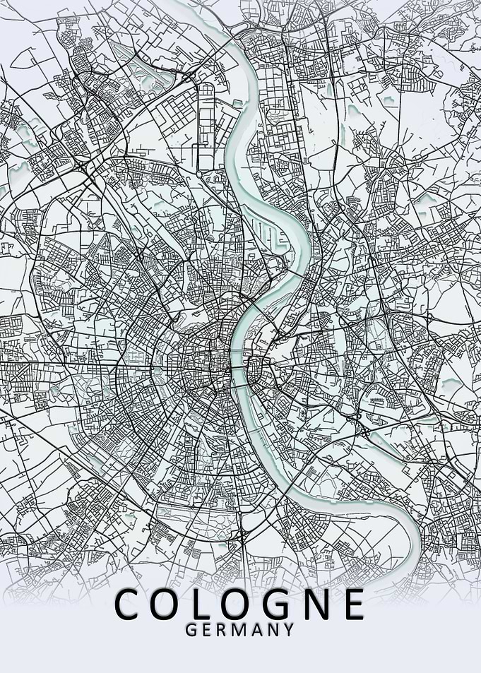 Cologne Germany City Map