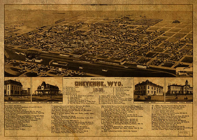 Cheyenne Wyoming Map 1882
