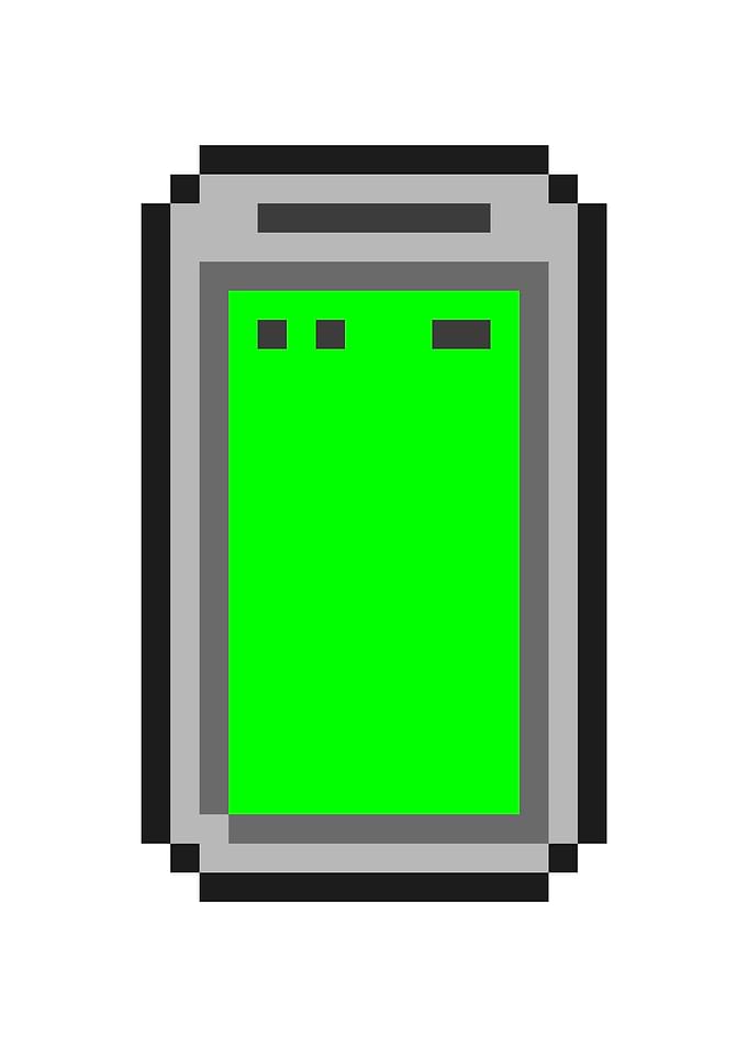 Pixel art smartphone green