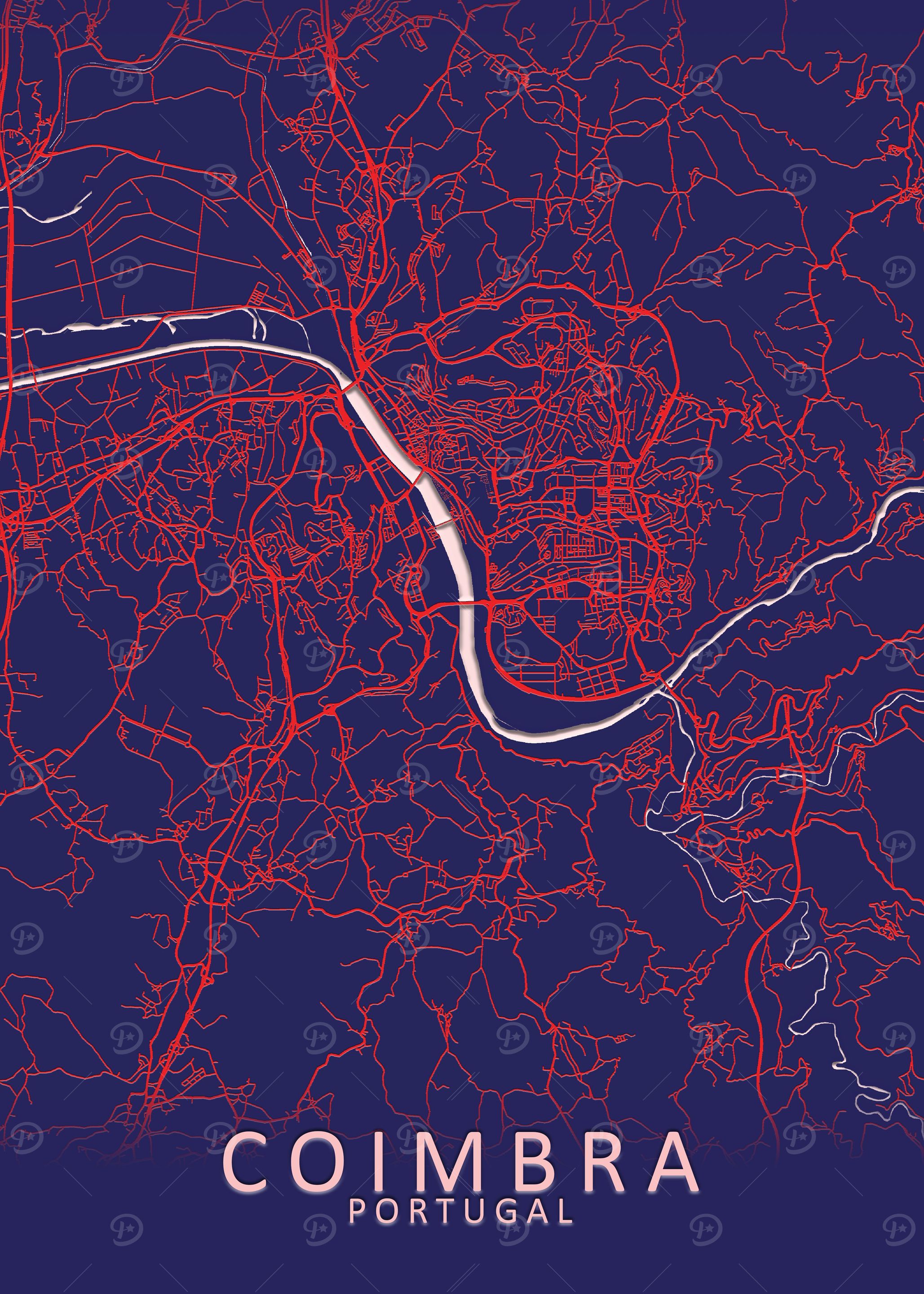Coimbra Portugal City Map