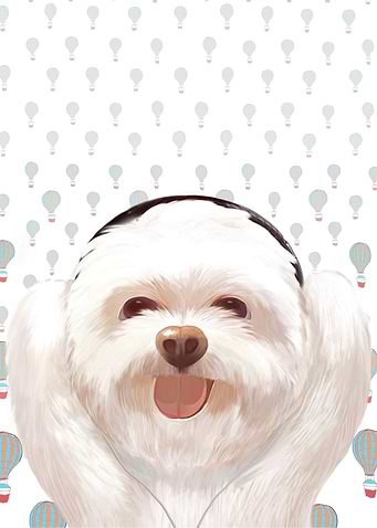 Dog Listening to Music