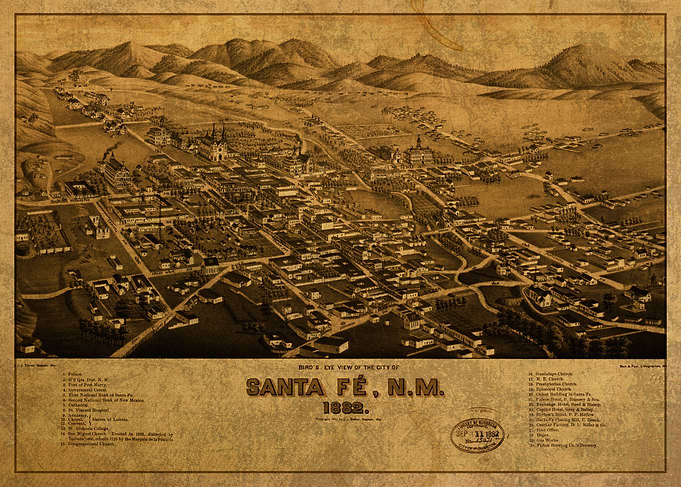 Santa Fe City Map 1882