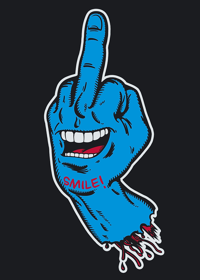 Smiling Hand Blue