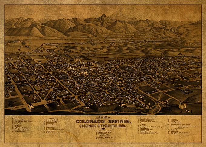 Colorado Springs Map 1882