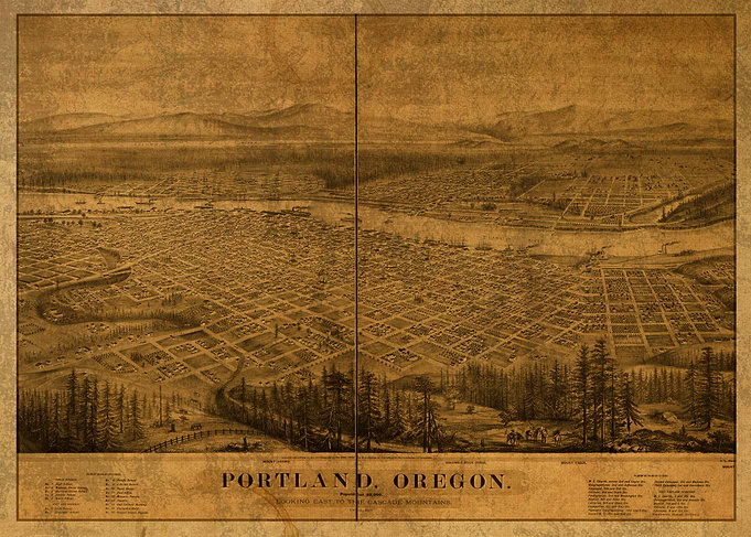 Portland Oregon Map 1879