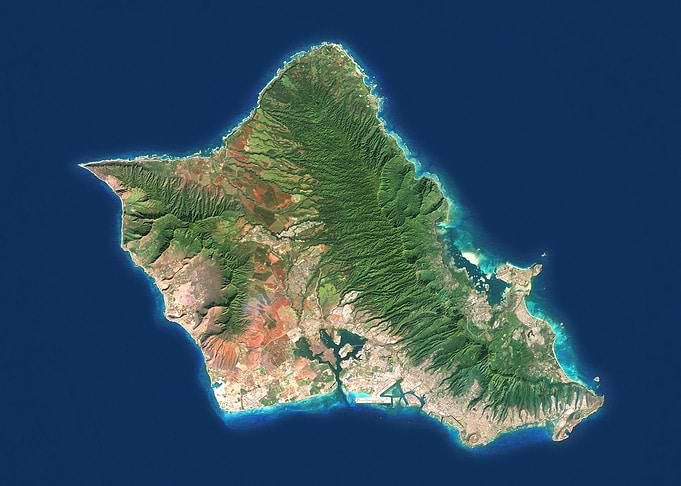 Oahu Satellite Map
