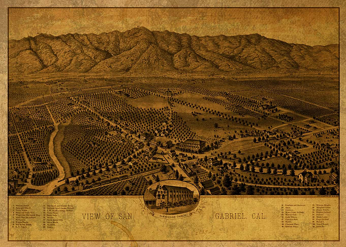 San Gabriel City Map 1893