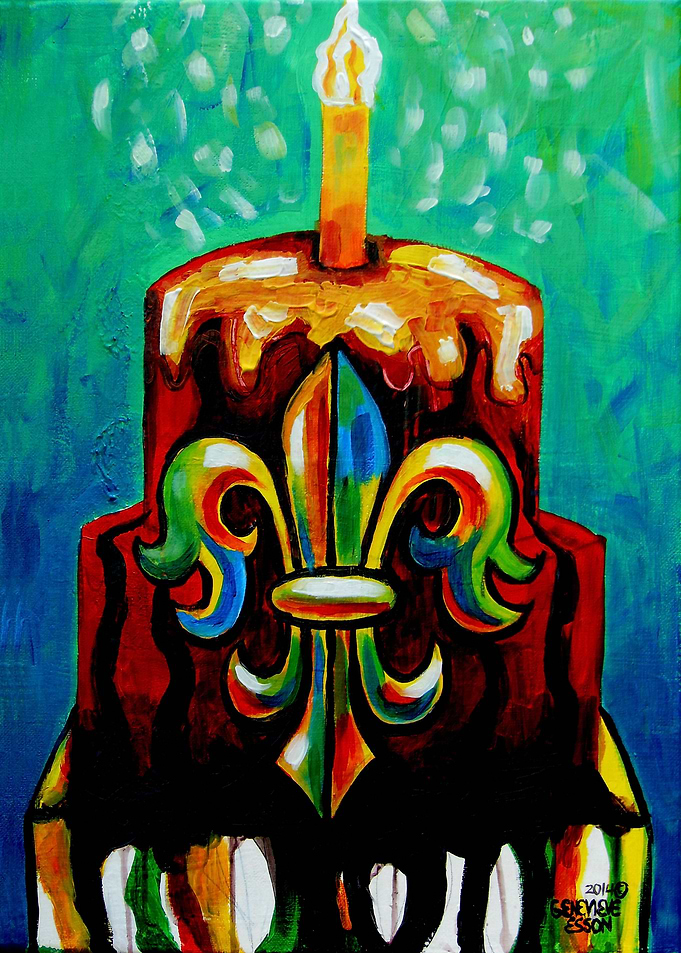 Stl250 Red Fleurdelis Cake