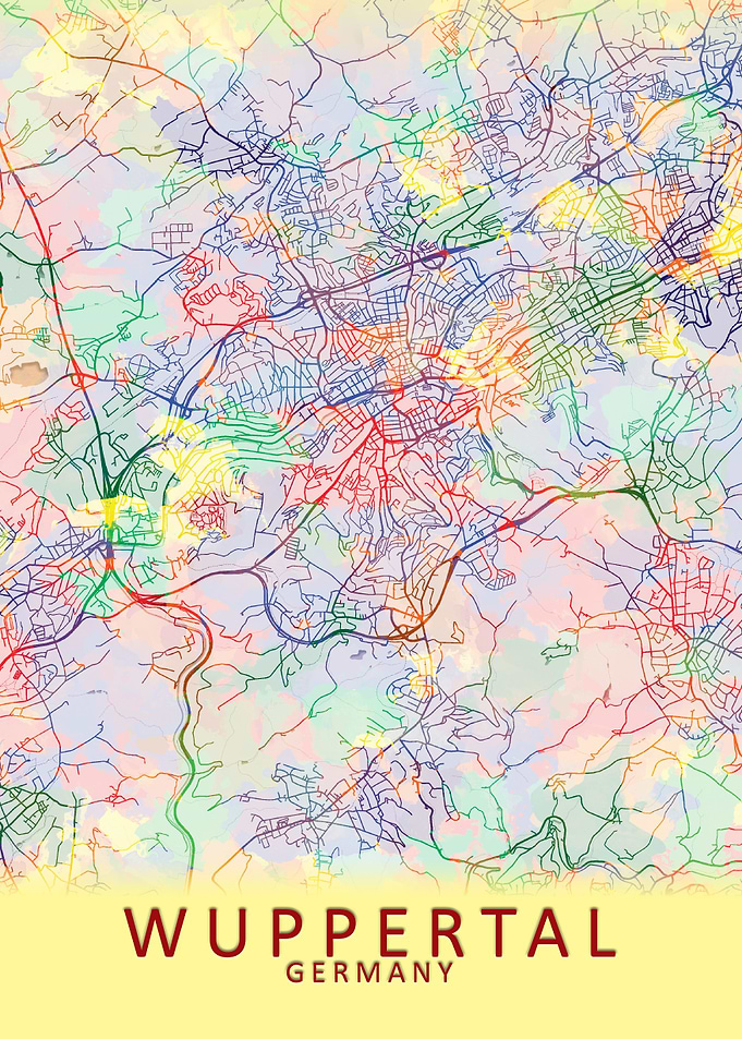 Wuppertal Germany City Map