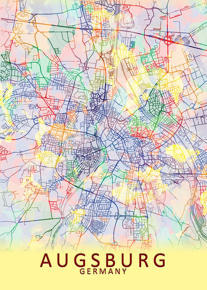 Augsburg Germany City Map