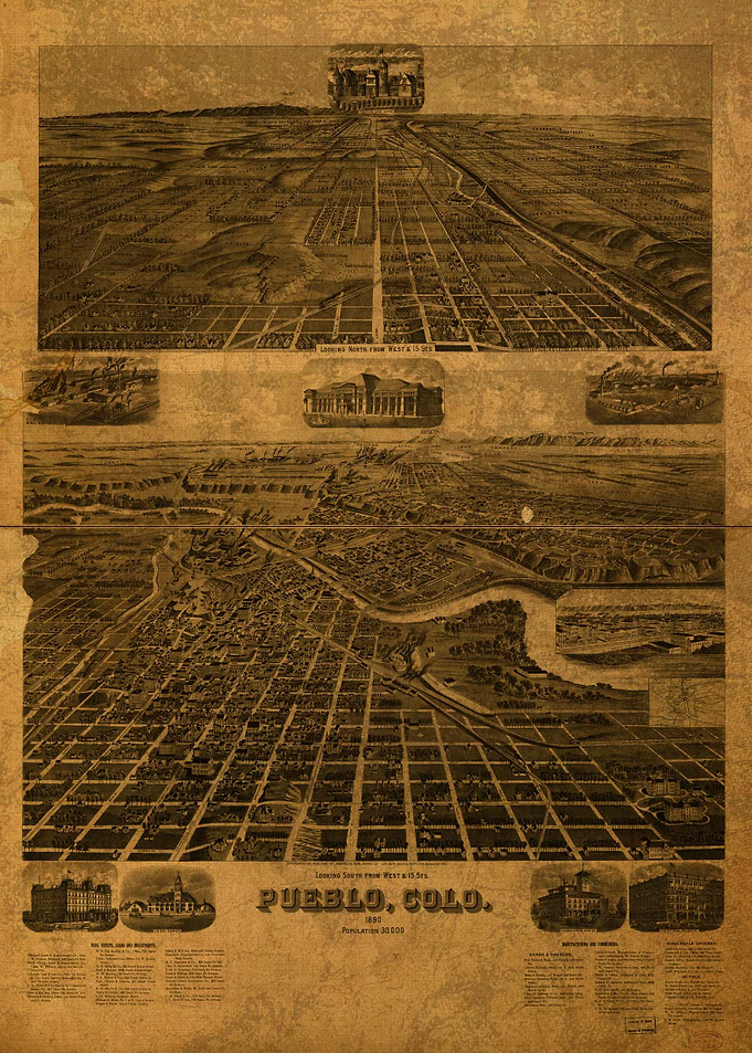 Pueblo Colorado Map 1890