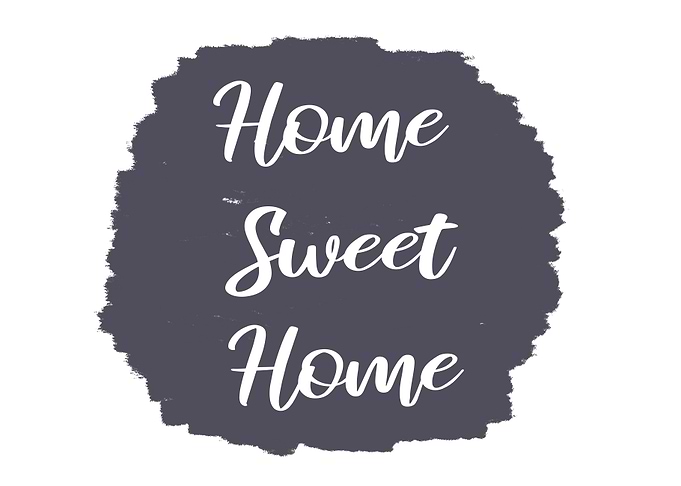 Simple text home sweet