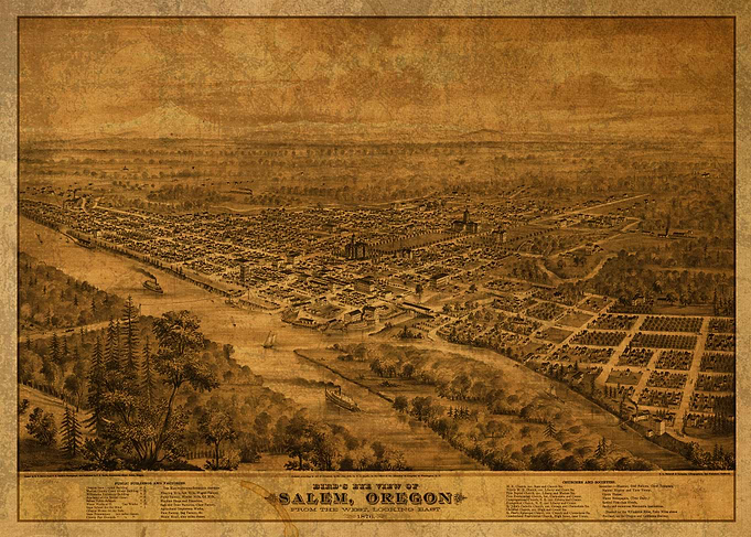 Salem Oregon City Map 1876