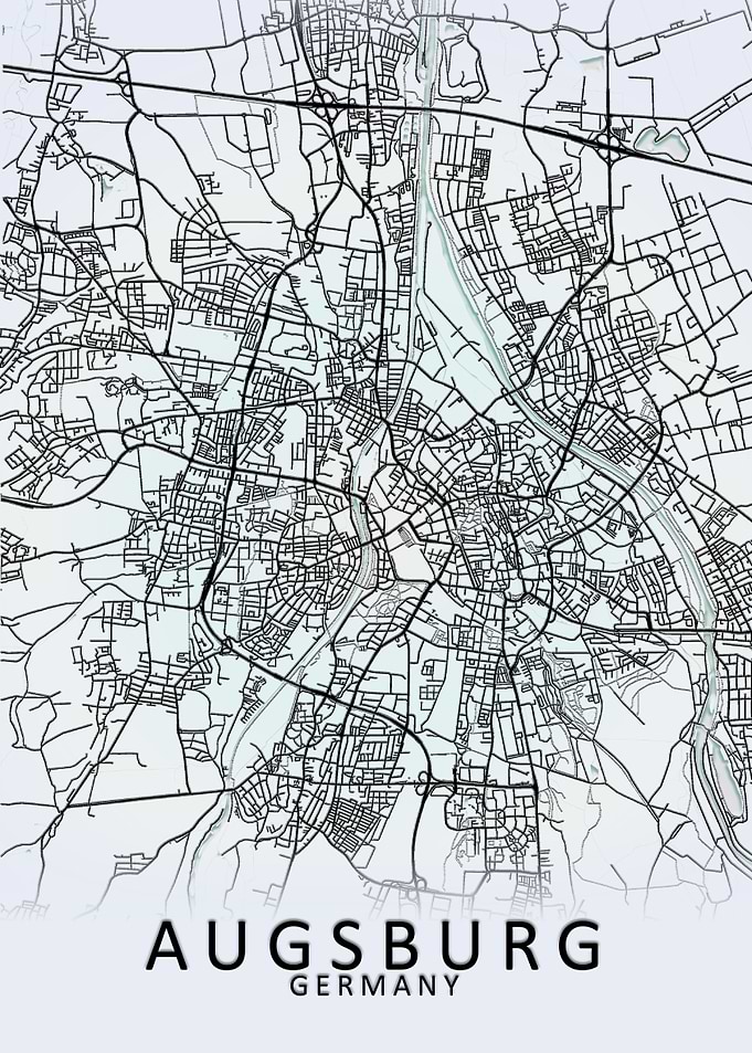 Augsburg Germany City Map