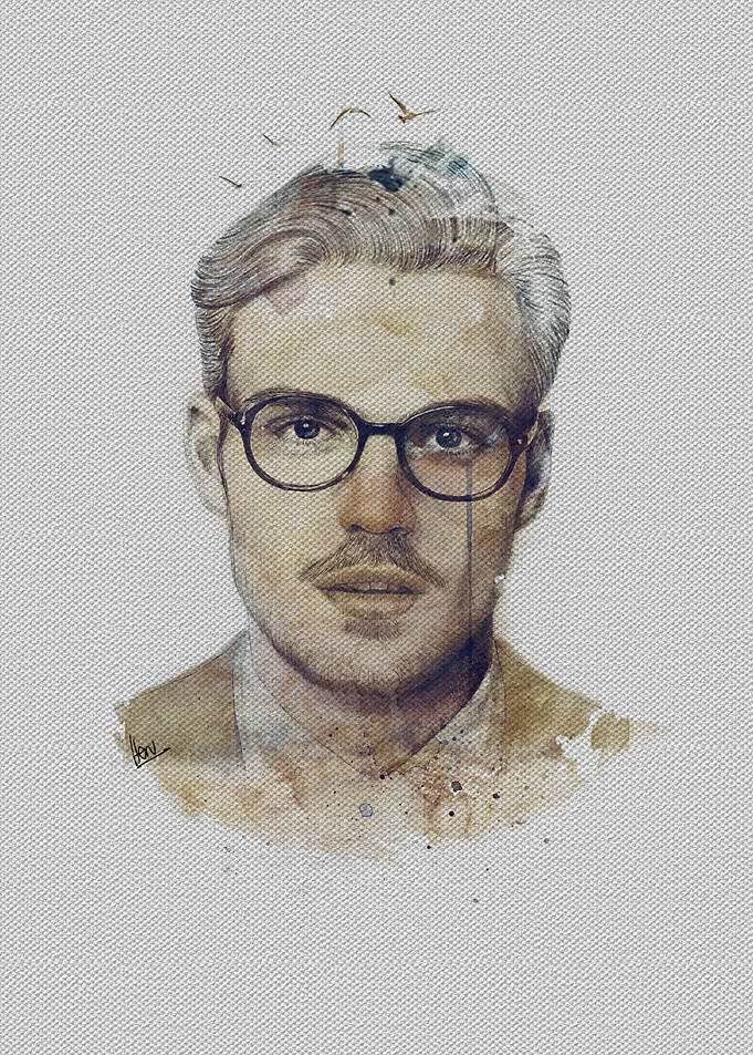 Drawing hipster man