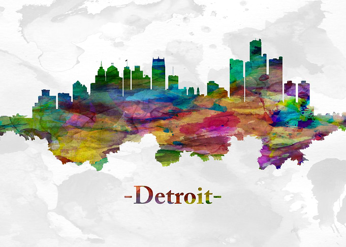 Detroit Michigan skyline