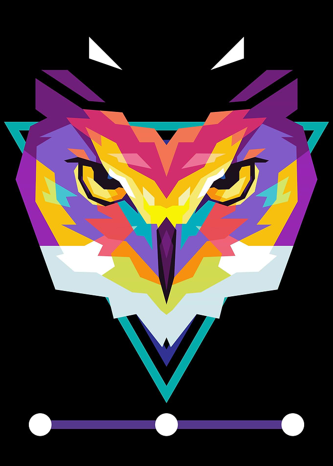 Owl head abstract
