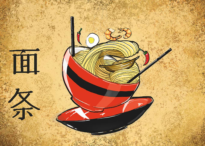 NOODLE WAVE IN A BOWL