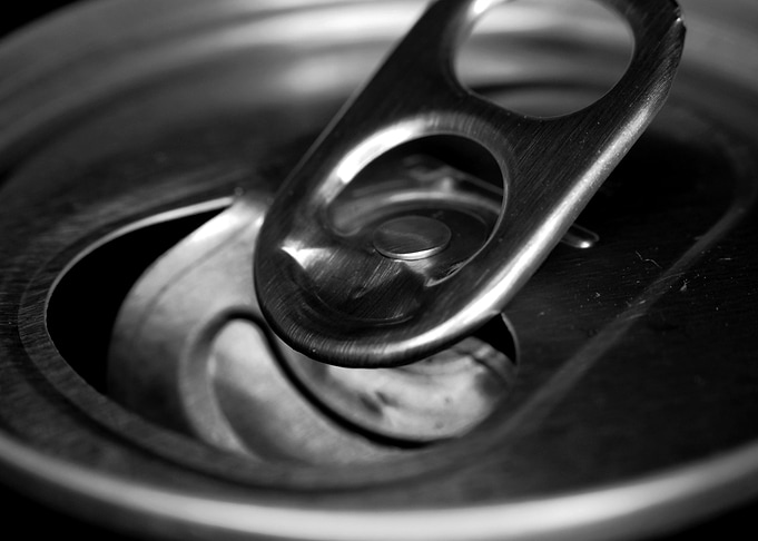 Sntntn on a beer can BW