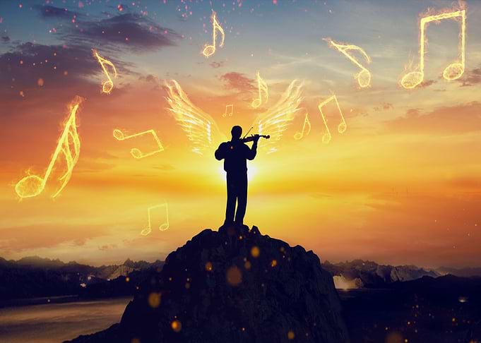 Sunset with music