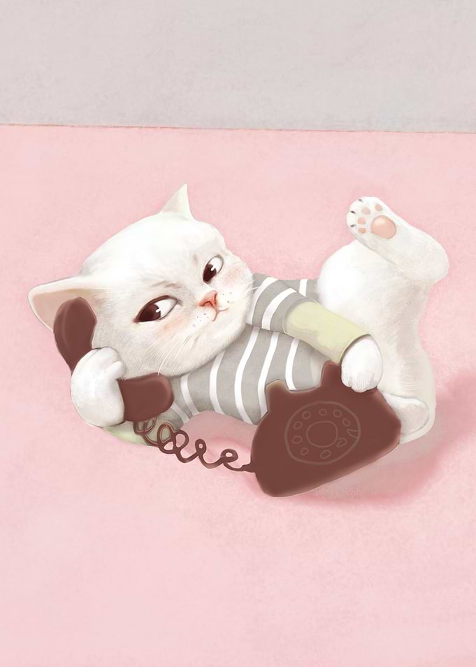 Cat on the phone