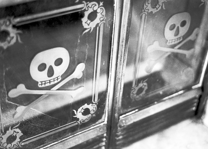 Mausoleum Door Skulls