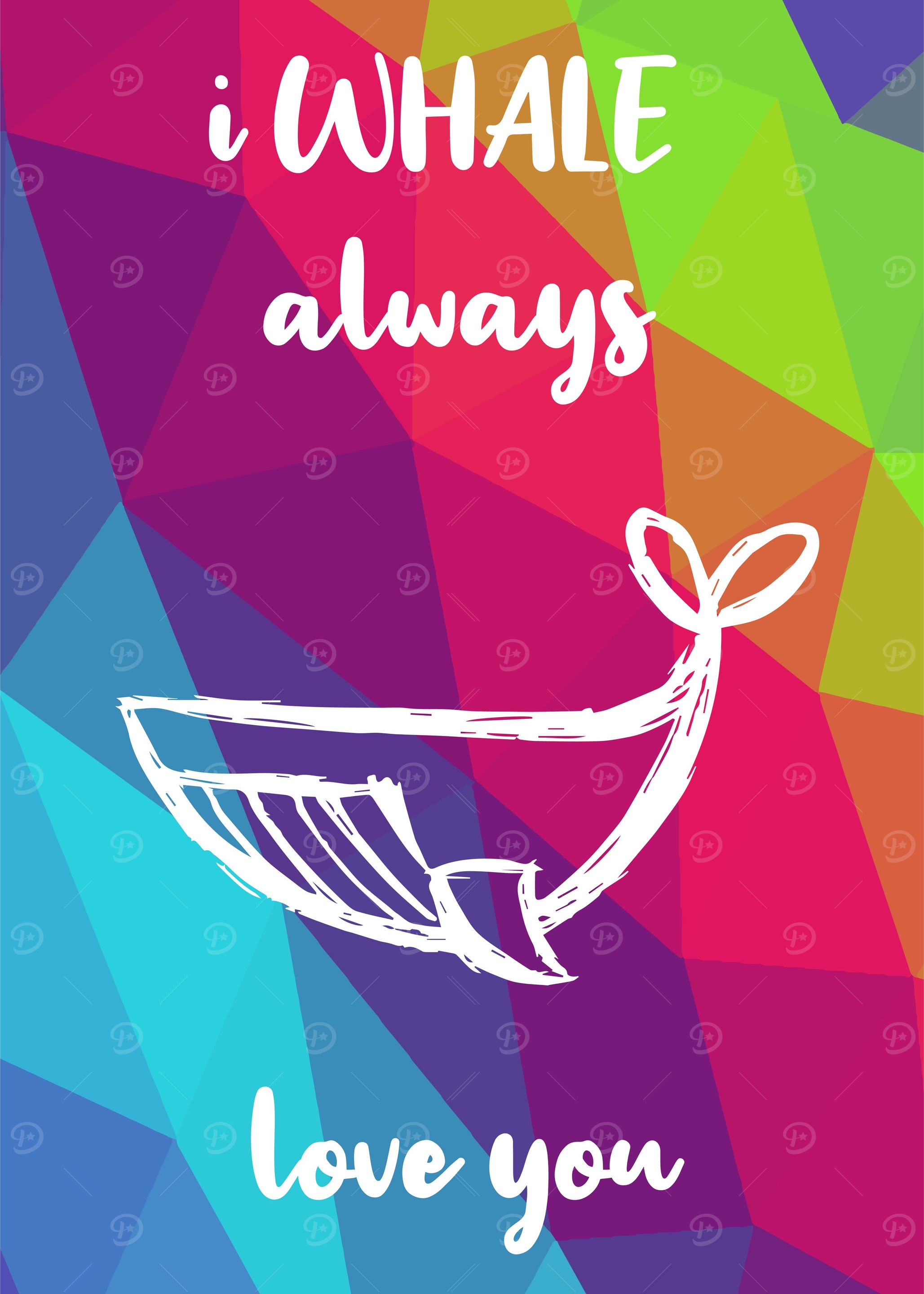 Rainbow Cute Whale 2