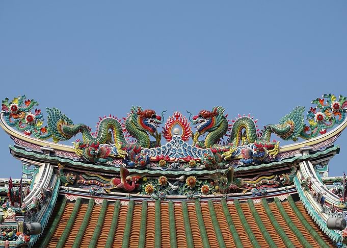 dragons on chinese roof