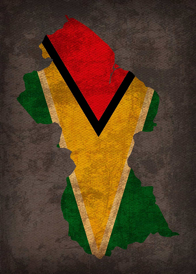 Guyana Country Flag Map