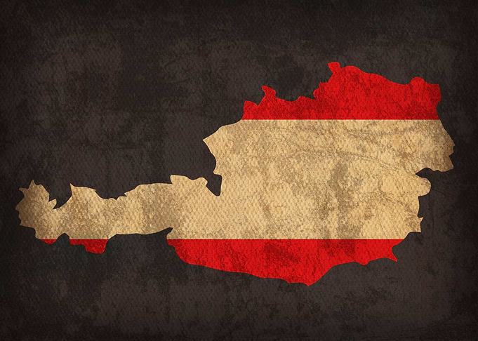 Austria Country Flag Map