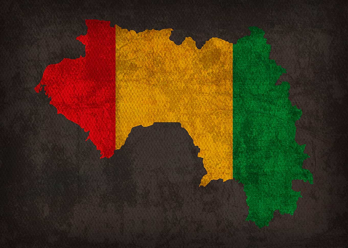 Guinea Country Flag Map