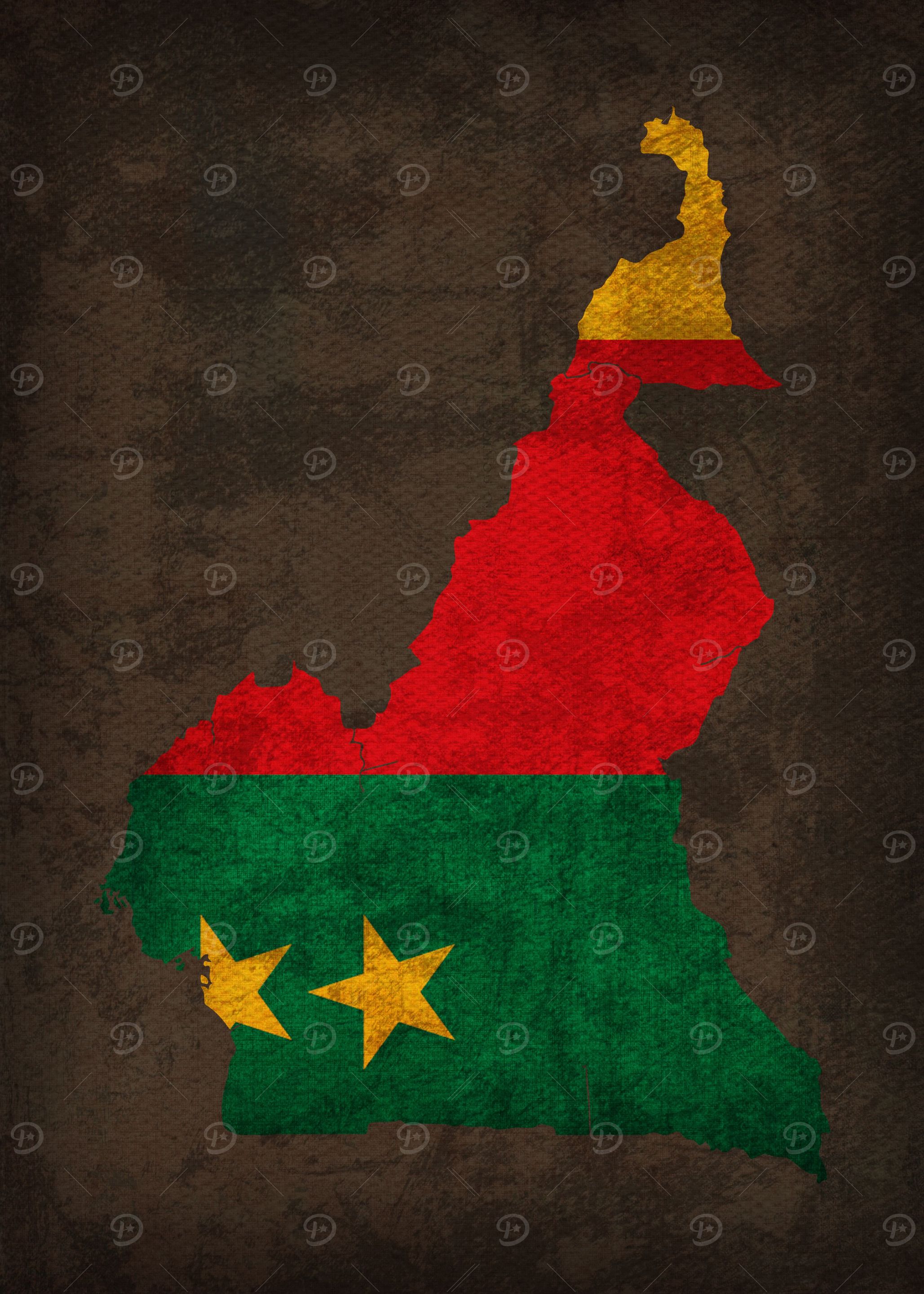 Cameroon Country Flag Map