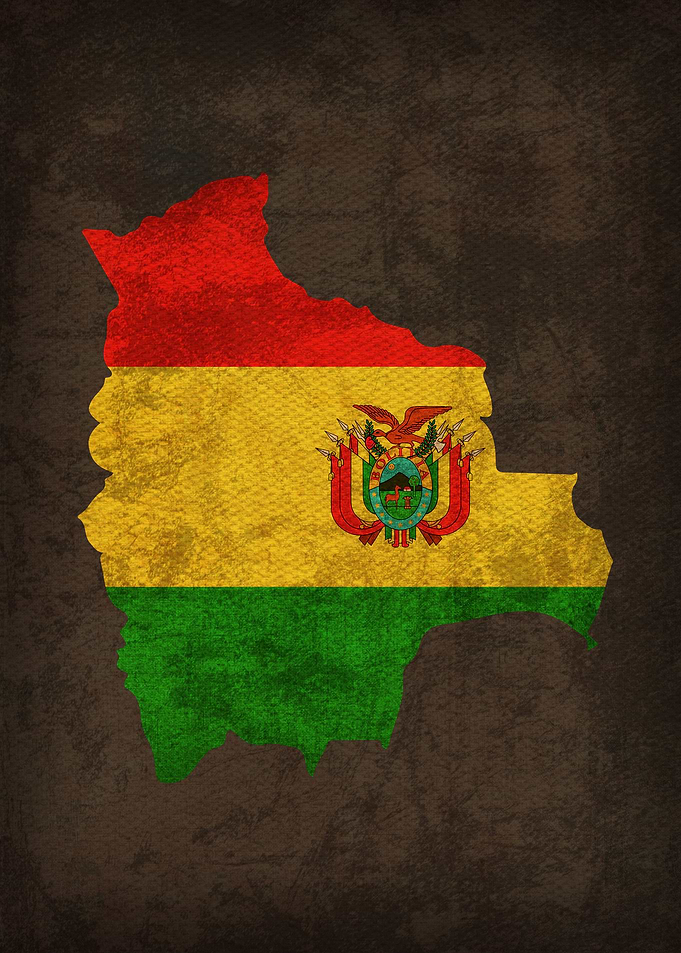 Bolivia Country Flag Map