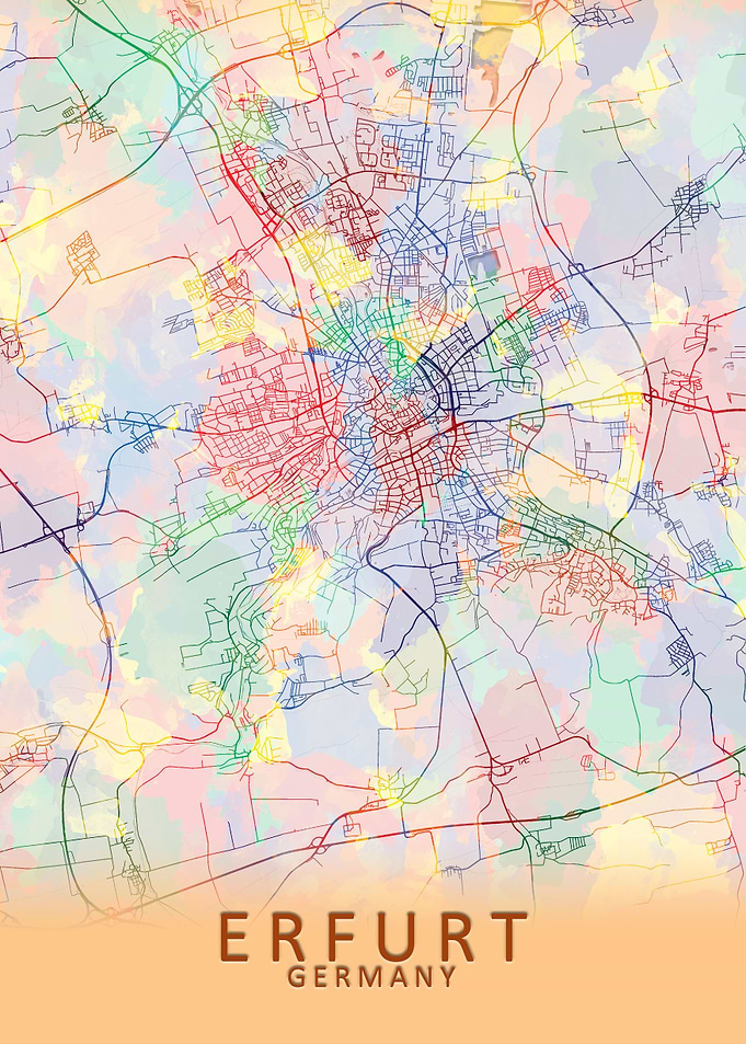 Erfurt Germany City Map