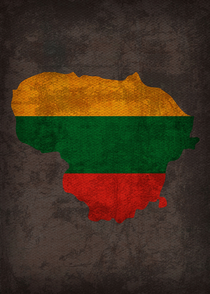 Lithuania Country Flag Map