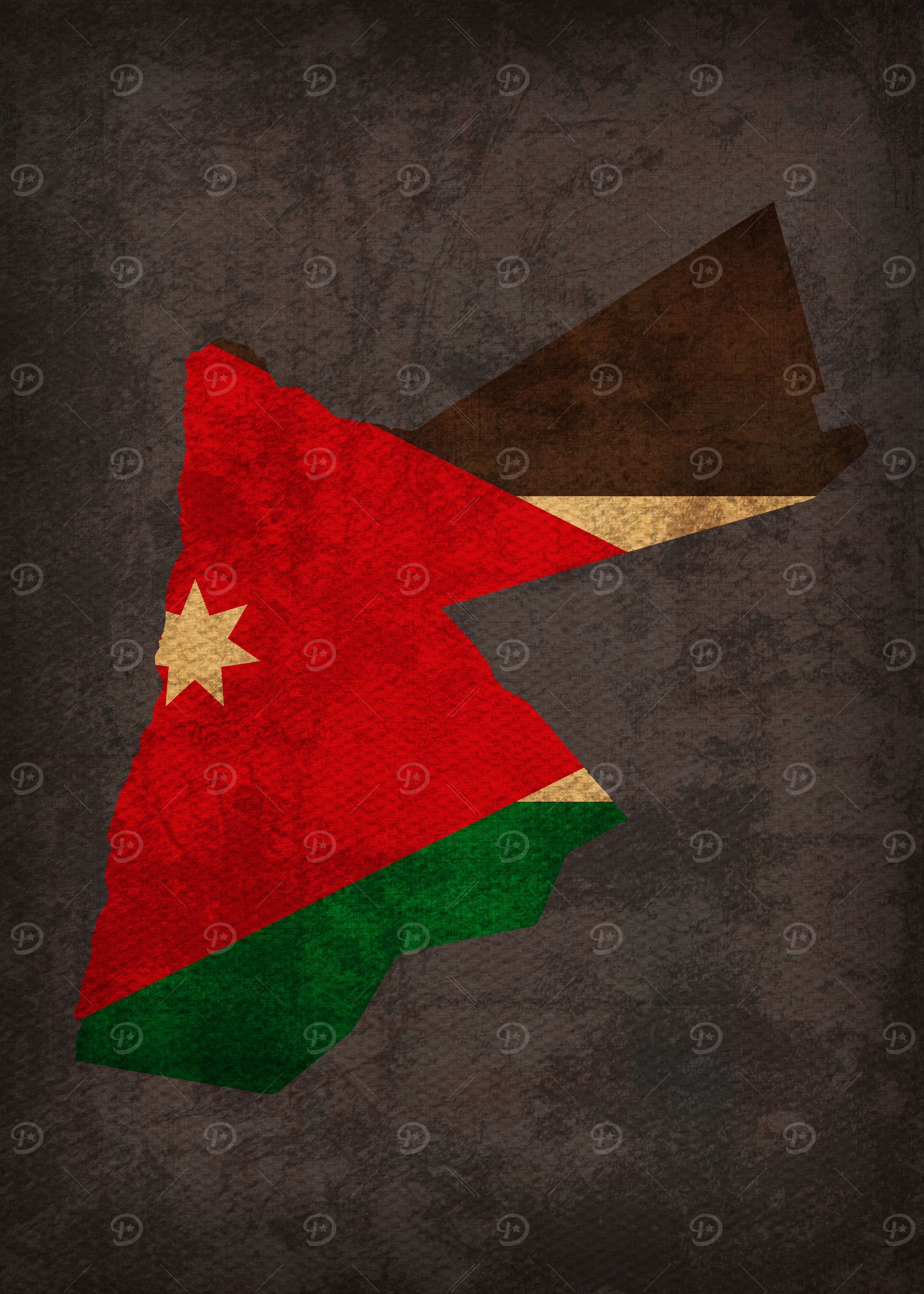 Jordan Country Flag Map