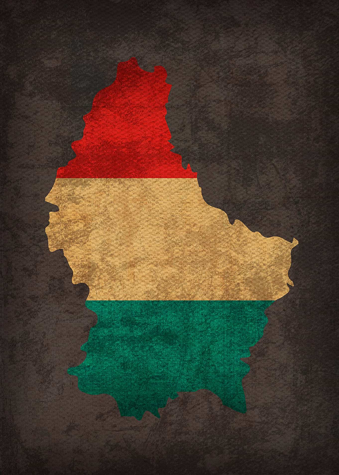 Luxembourg Flag Map