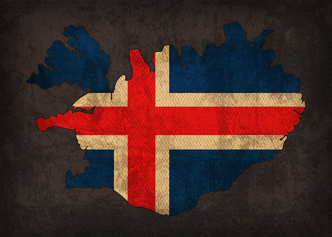 Iceland Country Flag Map