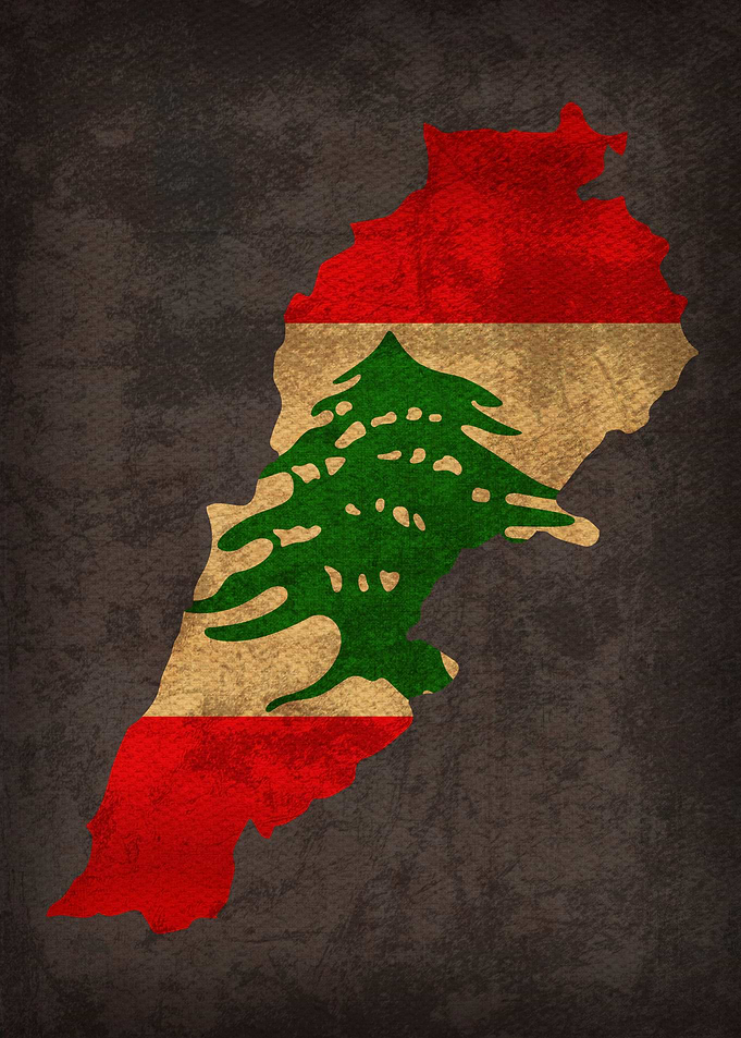 Lebanon Country Flag Map