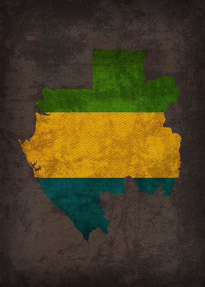 Gabon Country Flag Map