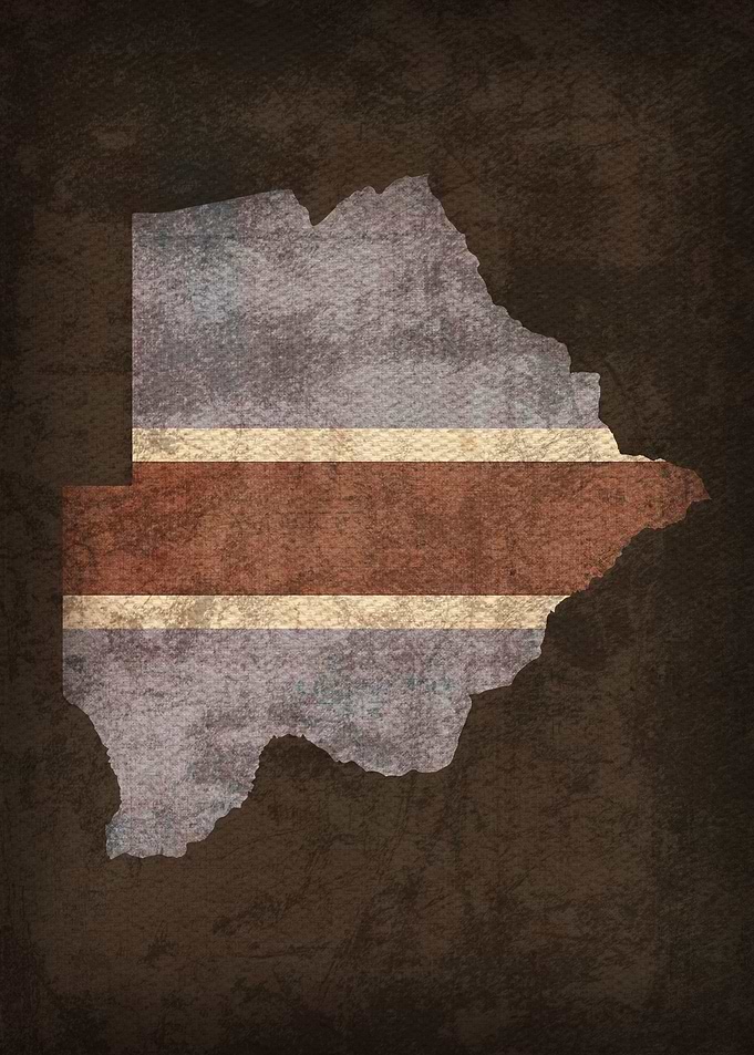 Botswana Country Flag Map