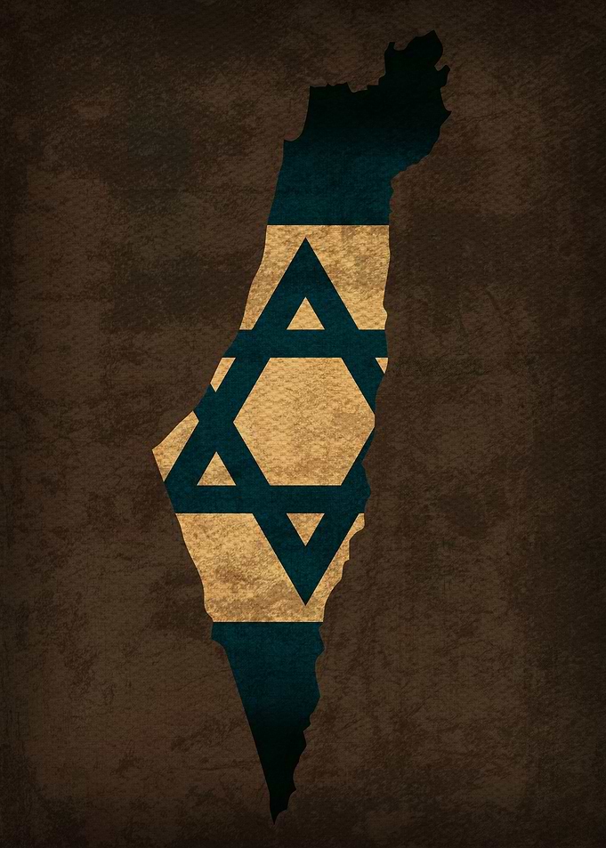 Israel Country Flag Map