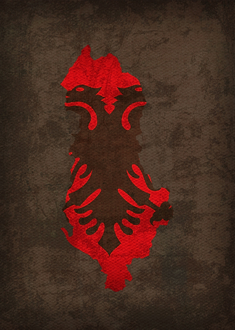 Albania Country Flag Map