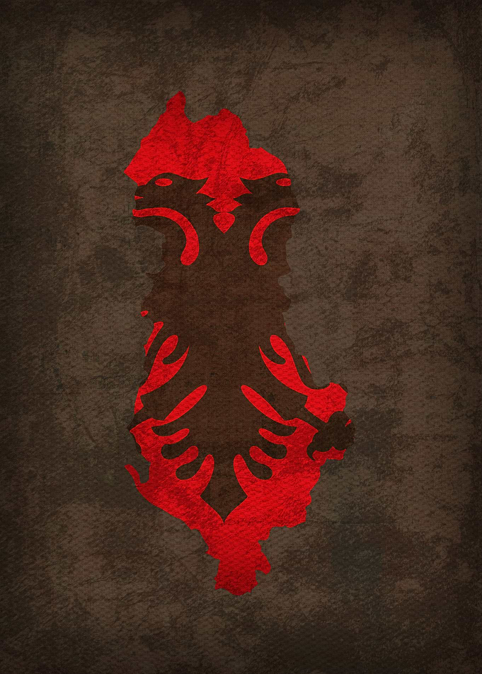 Albania Country Flag Map
