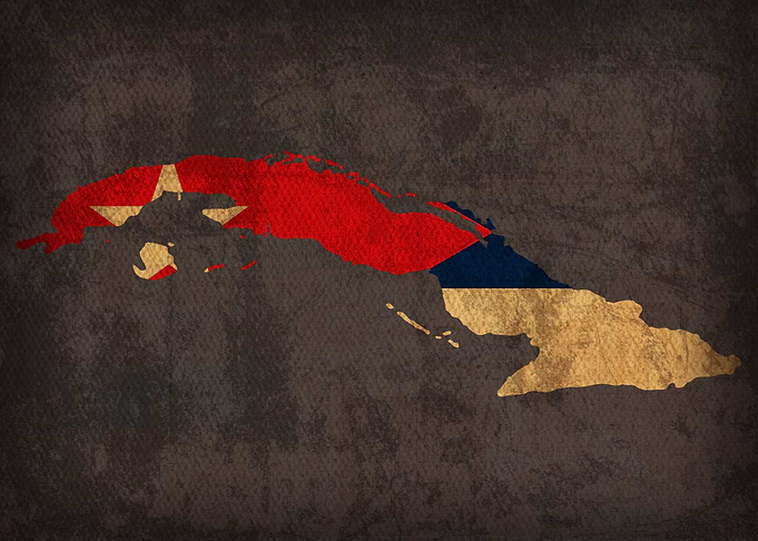 Cuba Country Flag Map